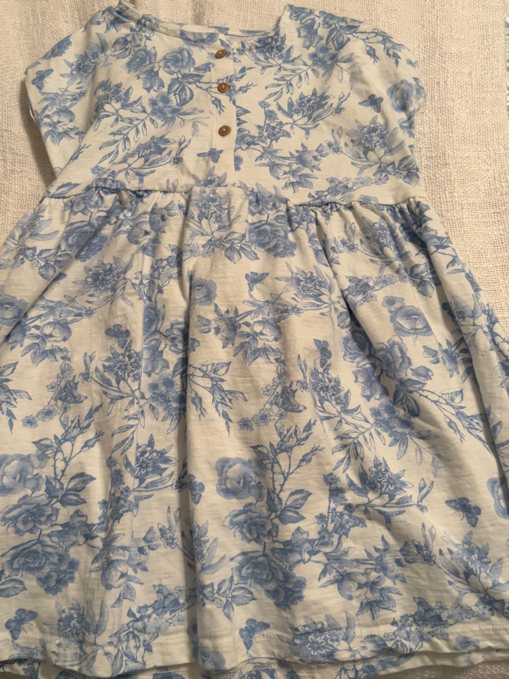 next Blue and White Girls’s Floral Button-Up Shirt size 5